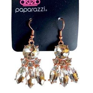 NWT Copper and Rhinestone Earrings